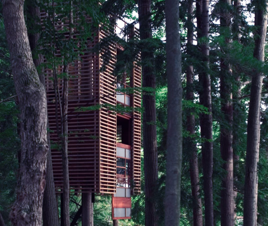 4treehouse, Lukasz Kos, glowing treehouse, modern treehouse, Ontario, Lake Maskoka